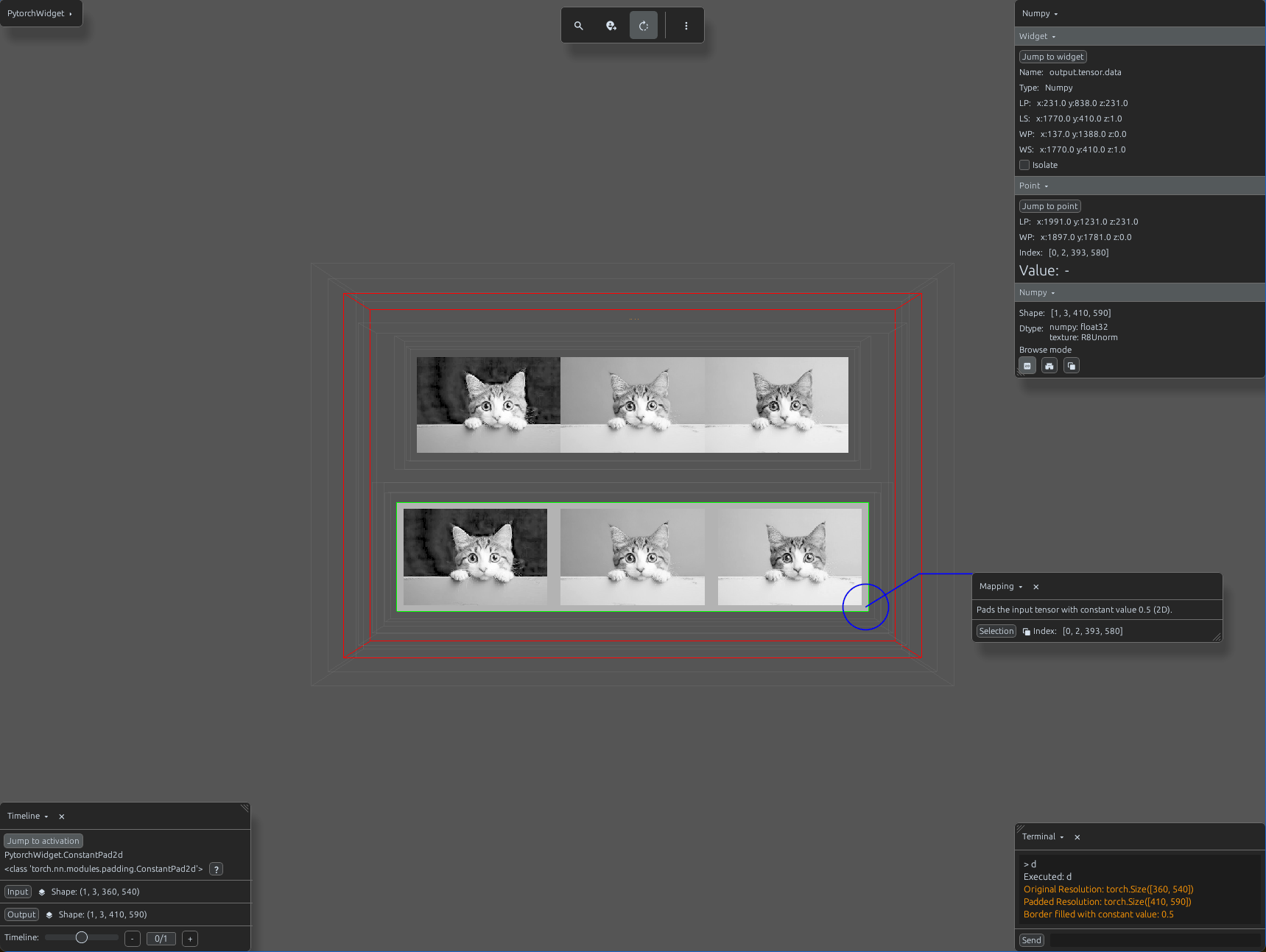 ConstantPad2d gray border visualization
