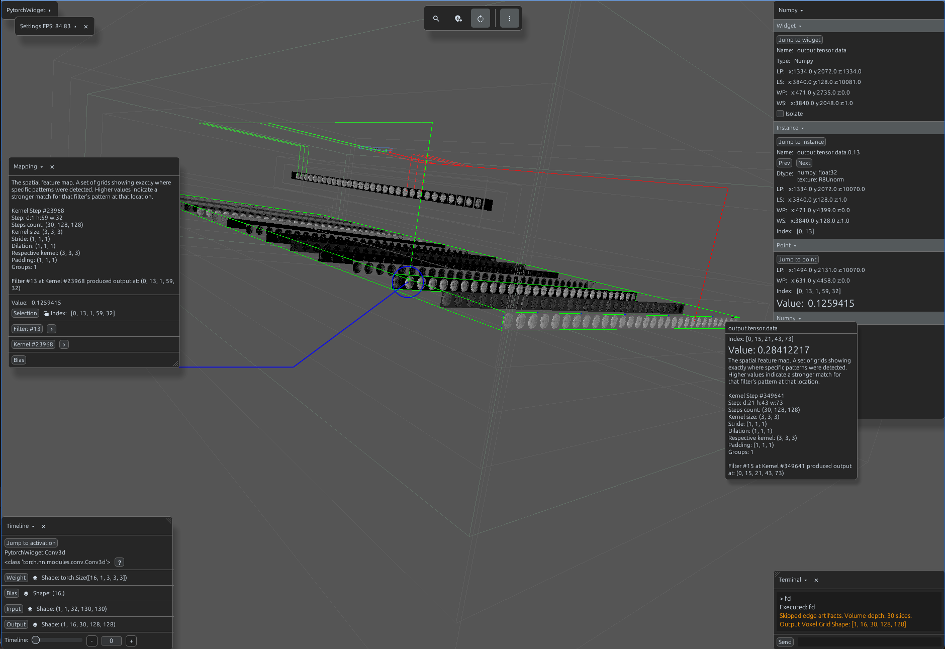 Conv3d voxel mapping