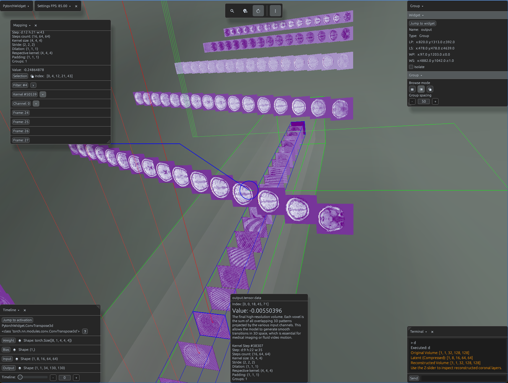 ConvTranspose3d Magma colormap