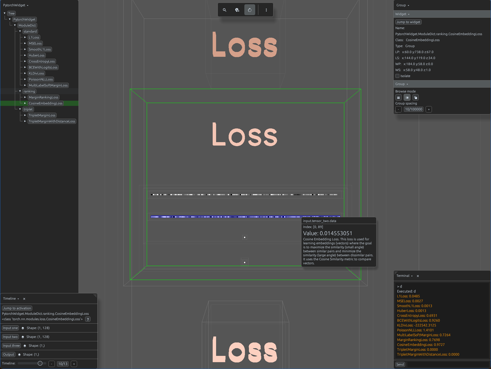 Cosine Embedding Loss Visualization